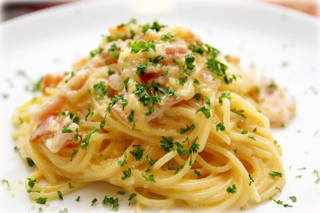 pasta, carbonara, spaghetti